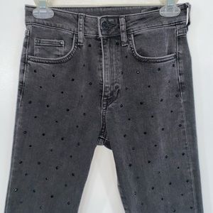 Black Rhinestone Studded Jeans